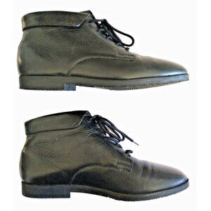 Danexx Cascade Booties Boots Womens Leather Almond Toe Lace Up Black - 8M